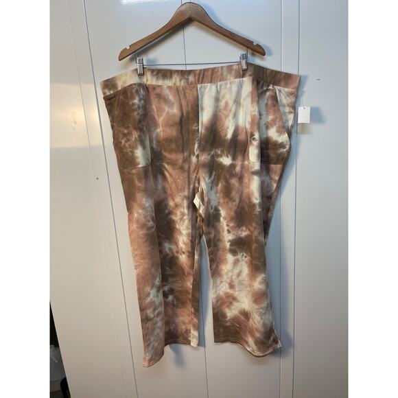 Terra & Sky Multicolor Tie Die Pattern Capri Style Lounge Pant Size 4X(28W-30W) - Picture 1 of 11